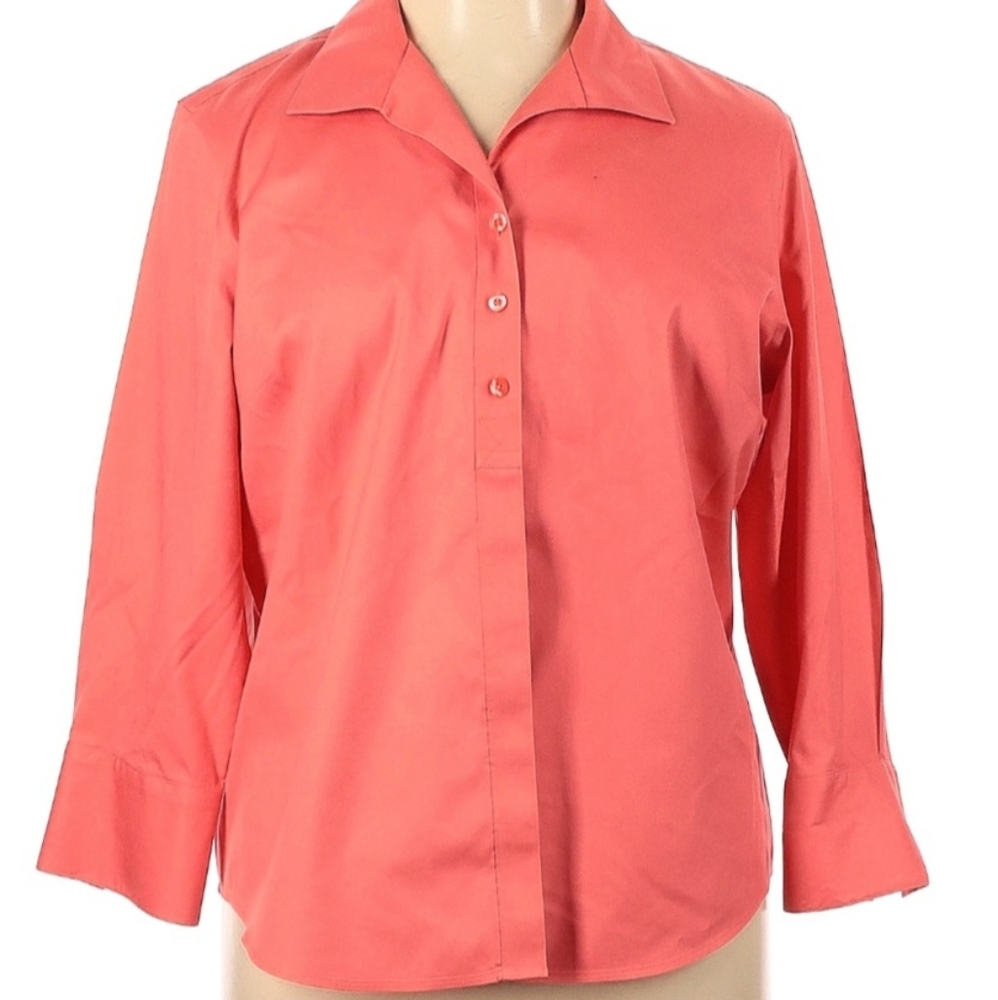 CHICO'S No Iron Long Sleeve Button Up Blouse